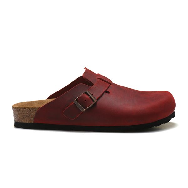 

designer sandals men women slide slippers boston soft footbed clogs suede leather buckle strap shoes outdoor indoor sliders, Black