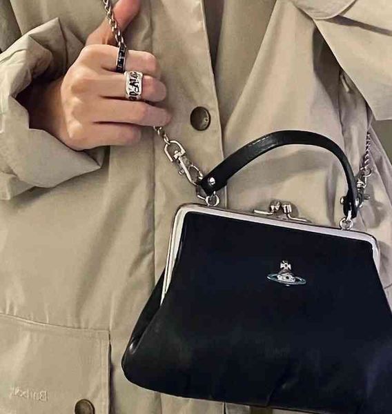 

22ss fashion evening bags vivi west empress dowager mouth gold lamb skin dumpling portable one shoulder messenger chain