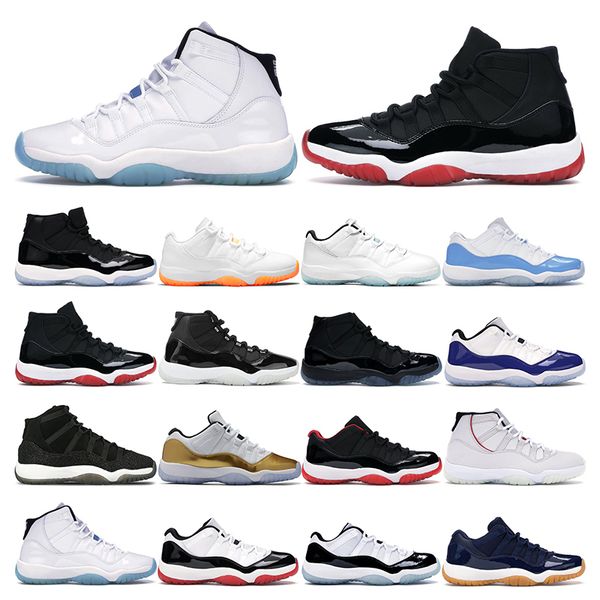 

11s mens basketball shoes 11 citrus gamma blue 25th anniversary bred concord space jam women sports sneakers trainer man
