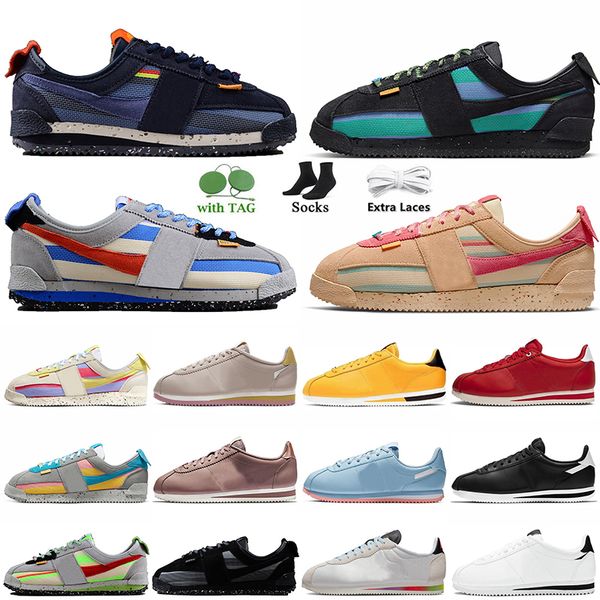 

shoes shoes union la cortez shoes classic off noir sesame light smoke grey lemon frost leather black white sports tennis canvas sneakers 36-, White;red