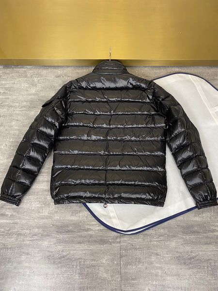 

parkasdown 2 colors arm stand collar mens jacket slant pocket with zipper jackets size 1--5thin and light, Black