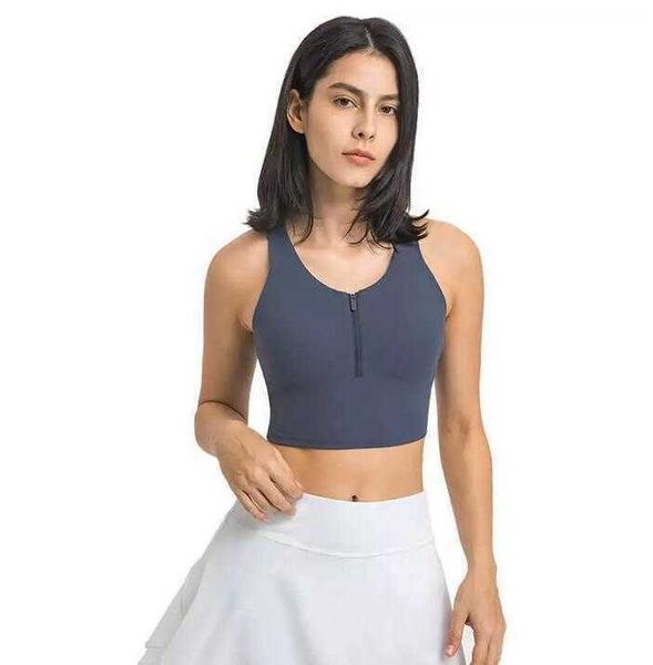 

front zipper sports bra yoga outfits vest for women's tank running activewear underwear fitness y-back gym clothes
