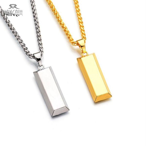 

hiphop gold cube bar necklace&pendant hip hop jewelry dance charm franco men chain necklace252n, Silver