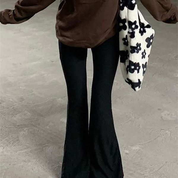 

women's pants capris bold shade grunge 90s urban style boot cut pants high waist black vintage skinny pants fashion indie casual for wo, Black;white