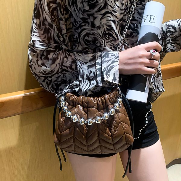 

fashion pu women's bag rhombus chain bucket bag mini simple shoulder messenger bags