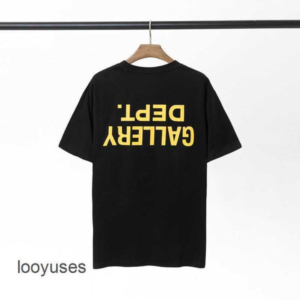

galleryes tees t dept shirt mens streetwear fashion brand classic letter slogan gradient printed sleeve t-shirt for men women 6cwi, White;black