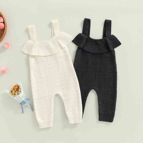 

rompers knitted baby clothes 2022 newborn solid girl romper cotton sleeveless jumpsuit overalls j220922, Blue