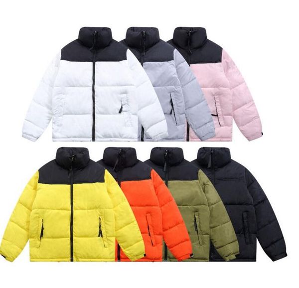 

winter fashion new splicing men's women's downs cotton jackets men's zipper casual down parkas designer jacket print logo siz, Black