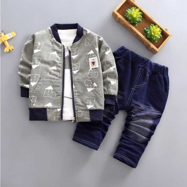 

Outfit Jacket Children Suits Set Infant Casual Clothing Sets Coat Tops Pant 3pcs Fashion Clothes Sets Baby Outfit for Boy45pu, Light blue
