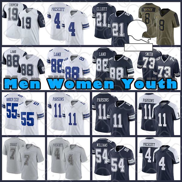 

4 dak prescott 88 ceedee lamb football micah parsons ezekiel elliott jersey trevon diggs demarcus lawrence dallas cowboys tyler smith jalen, Black;red