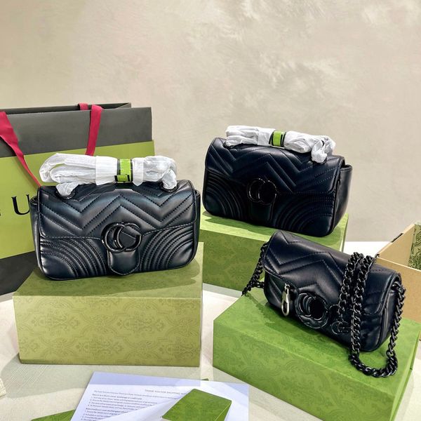 

handbag messenger bag luxury brand fashion square classic flap wallet ladies leather designer chain