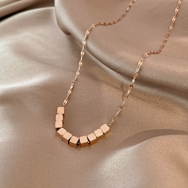 

925 fashionable ins wind pendant simple titanium steel necklace jewelry necklaces pendants love clover gold men chain saturn luxury chains d, Silver