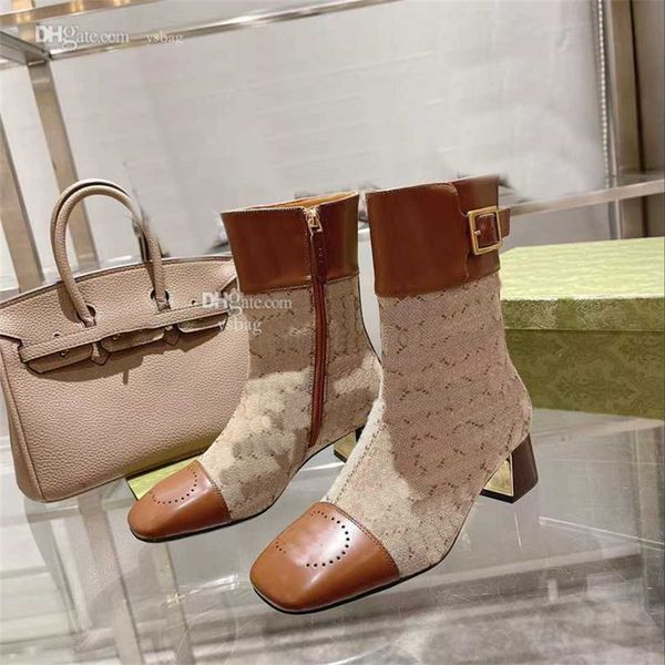 

g designer heel boots fashion leather canvas booties ggity women winter ankle boot shoes letters woman asccdds, Black