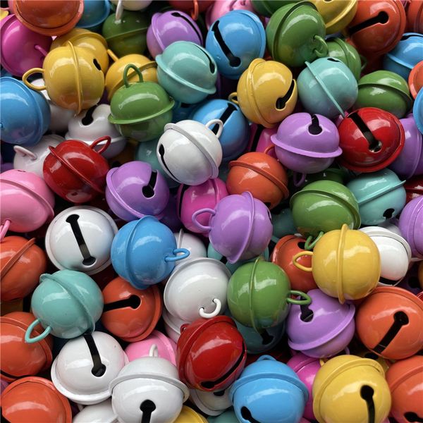 

22mm colorful charms christmas bells beads jingle bells party xmas tree decoration pendants diy crafts handmade jewelry decor metal ring key, Bronze;silver