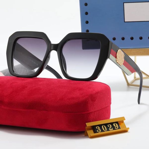 

2022 fashion classic design square sunglasses for men women luxury brand sun glasses uv400 3029, White;black