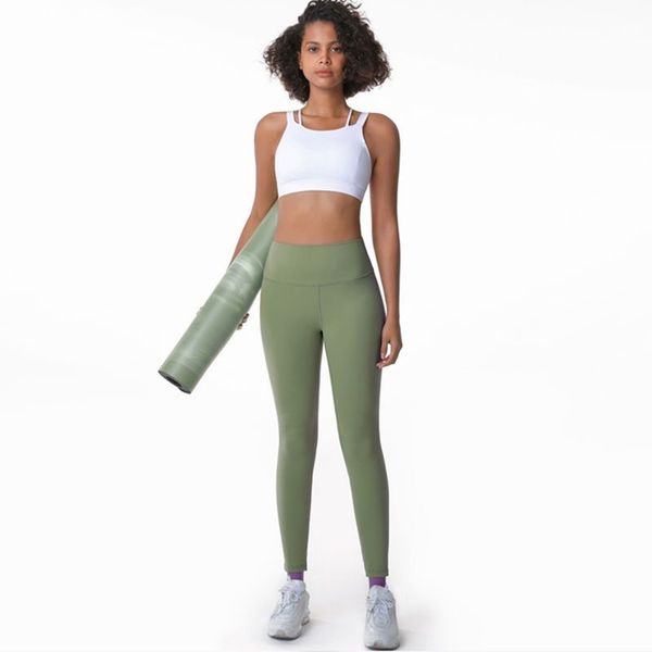

lulu women solid color yoga pants sports fitness trousers high waist elastic outdoor lululemon leggings