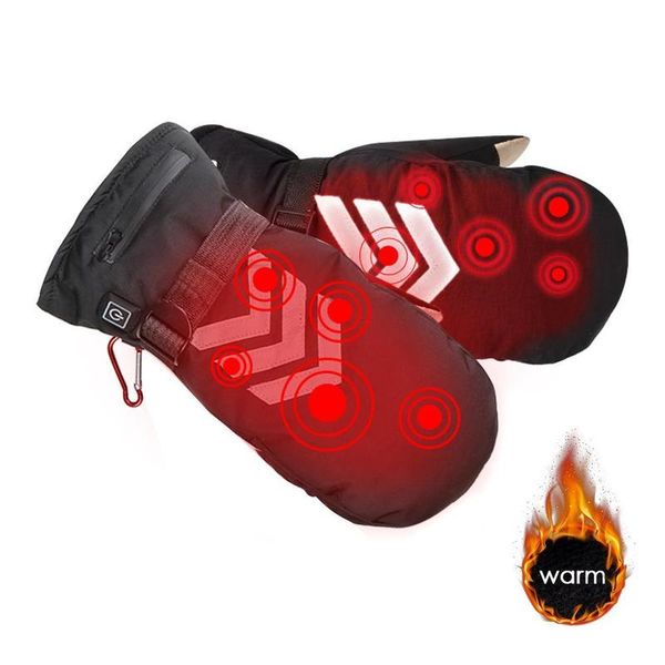 

ski gloves thermal winter electric heated gloves windproof cycling warm heating touch screen skiing gloves usb rechargeable warmer mittens 2