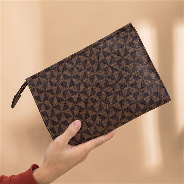 

2022 fashion women hand bag new leather waterproof cosmetic bags for women travel toiletry pouch 26cm protection makeup clutch