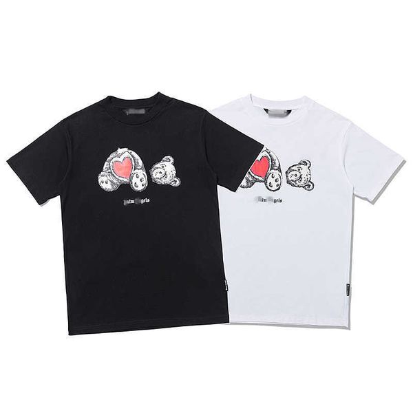 

designer men's t shirt star eye beheaded bear men and women lovers palmbaby short sleeve cotton loose ovesize luxury shirt o5gs, White;black