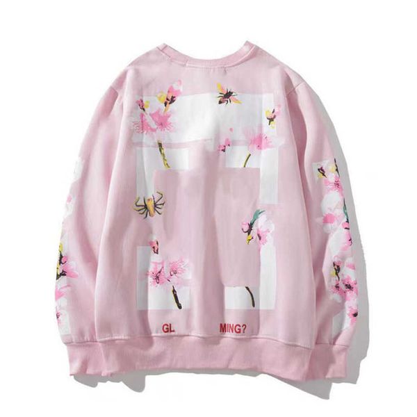 

luxury classic men's sweatshirts brand offs pullover shirts men arrow letter print black white hoodies fashion women o-neck sweater loo