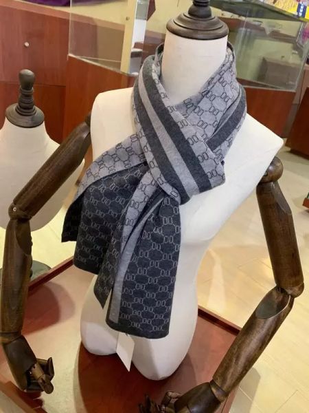 

designer cashmere scarf autumn and winter women's shawl cashmere double sided warmth neckband jacquard, Blue;gray