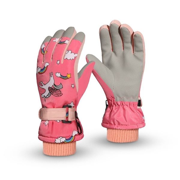 

ski gloves children winter warm gloves boy girls thick windproof skating snow glove kids cartoon mitten nonslip thermal glove 220922