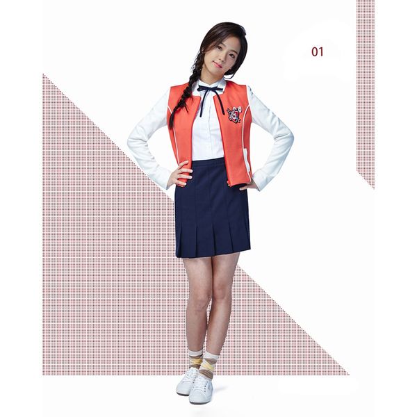 

others apparel factory wholesale custom korean school uniform suit please note size when buying, Black;white