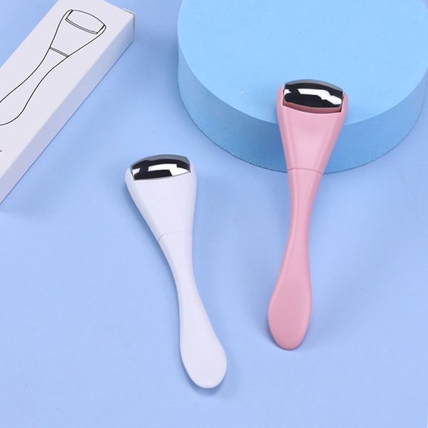 

double head eye massager cold patch metal massage roller silicone spoon eye cream import cosmetic tools