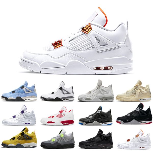 

2021 new basketball shoes 4s man white cement red blue travis sail thunder olivia kim black cat taupe haze pine green pure money neon