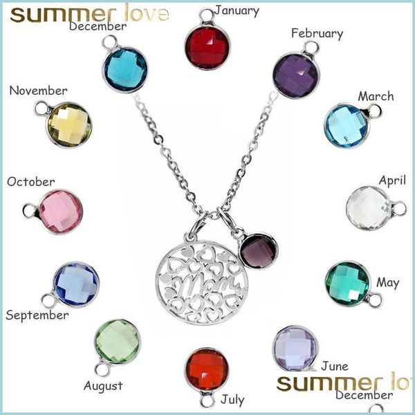 

pendant necklaces stainless steel faith dream inspirational birthstone pendant necklace for women glass stone fashion birthday jewelr dhgdz, Silver