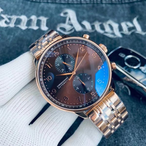 

classic mans wristwatch male watch man automatic watches stainless steel band men wristwatches mechanical watch 065, Slivery;brown