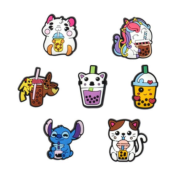 

cartoon anime croc charms pvc shoe part accessories clog charms fashion shoecharms buckle wristband decoration gift, White;pink
