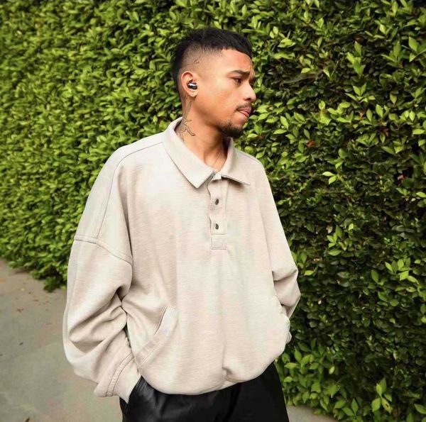 

mens and womens hoodie rhudessweatshirt autumn designer hoodies pullover sweatshirts upper style lapel pullover loose casual luxury shirts, Black