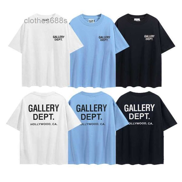 

american street fashion brand gallerydeptts t shirt sweaters tshirt mens designer classic letter print loose round neck short sleeve t-shirt, White;black