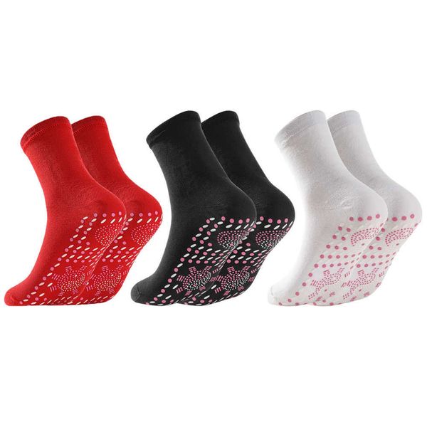 

men's socks 2pcs men/women winter warm self-heating health pain relief outdoor anti-cold therapy magnetic thermal stockings y2209, Black
