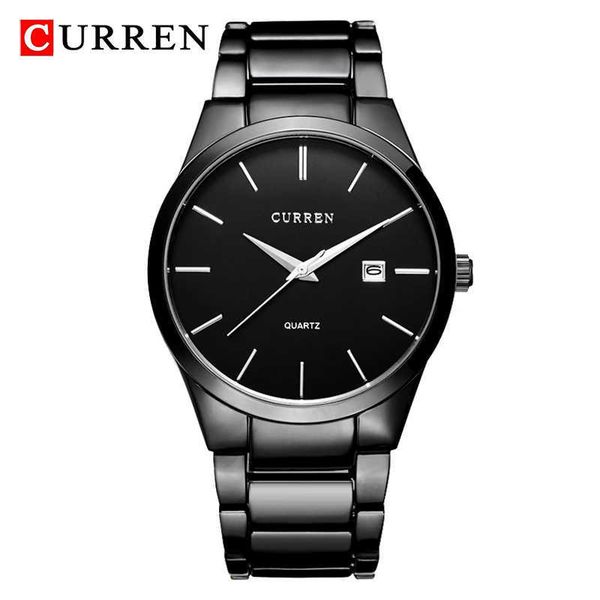 

wristwatches curren fashion simple slim steel strap waterproof for men quartz business watch clock 8106 relogio masculino 0923, Slivery;brown