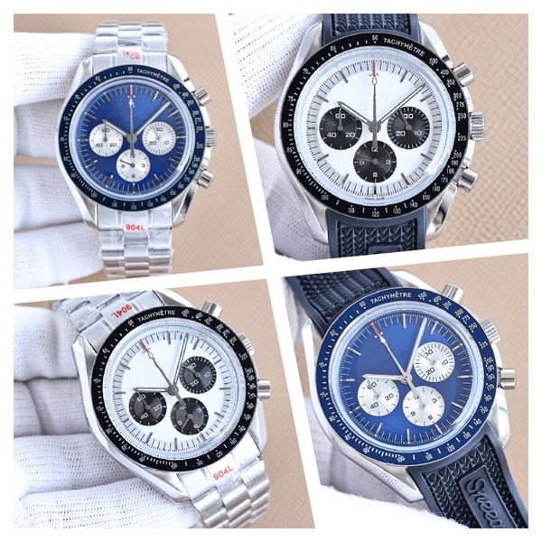 

montre de luxe mens watches 43x12.8mm imported vk chronograph movement steel case luxury watch wristwatches waterproof, Slivery;brown