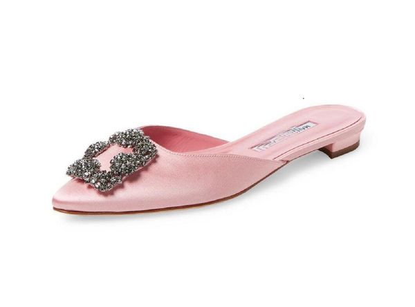

elegant style hangisli shiny satin sandals pink slippers shoes for women slingbacks crystal jewels buckle high stiletto heel dress party wed, Black