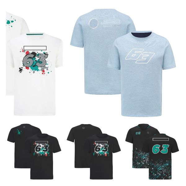

f1 team suit 2022 driver t-shirt men's short sleeve sports no. 63 racing suit