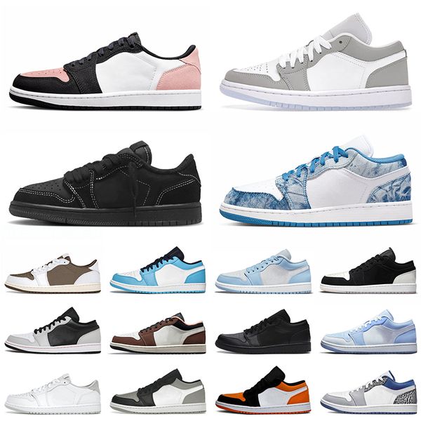 

black phantom 1 low jumpman basketball shoes jogging 1s sneakers sports diamond shorts men trainers reverse mocha wolf grey bleached coral s, White;red
