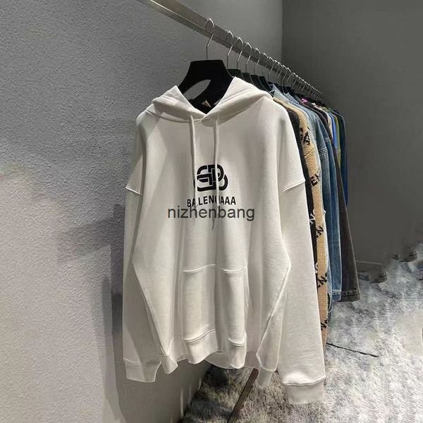 

designer fashion balencaigass hoodies lock print hoodie autumn winter high-profile loose men women lovers casual sports trendzdzf, Black