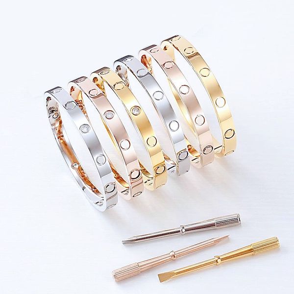 

fashion designer women's bangle 18k gold screwdriver bracelet for men and women valentine's day wedding gifts 316l stainless steel, Black