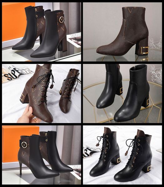 

luxury brand boots paris designer boot genuine leather martin ankle booties woman short boots sneakers trainer slipper sandals by hoe99 s167, Black