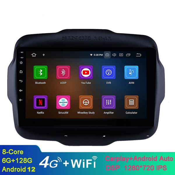 

9 inch android 10 touchscreen car video multimedia player for jeep renegade-2016 with wifi bluetooth music usb cax support dab swc