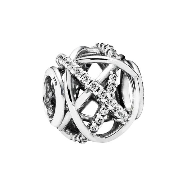 

925 sterling silver sparkling lines openwork charm women jewelry diy european beads with original box for pandora bangle bracelet making cha, Bronze;silver