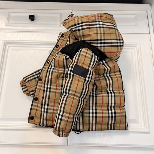 

designer kid clothe kids coats down coat baby clothes jacket with badge hooded 2022 fasion stripe thick warm outwear girl boy girls classic, Blue;gray