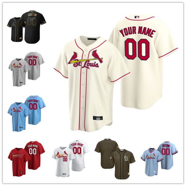 

custom men women youth st. louis''cardinals''white blue gray black red authentic road jersey