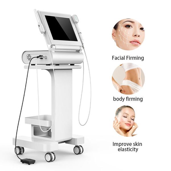 

professional anti aging beauty equipment 360 ring painless 8d hifu 8 depth cartridges ultrasound machine body slimming face lifting anti-wri, Black;white