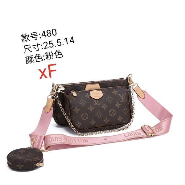 

louis vuitton lv luxury designer sunset bag classic latest color women shoulder bags chain handbag toothpick pattern leather cross body hand, Red;black