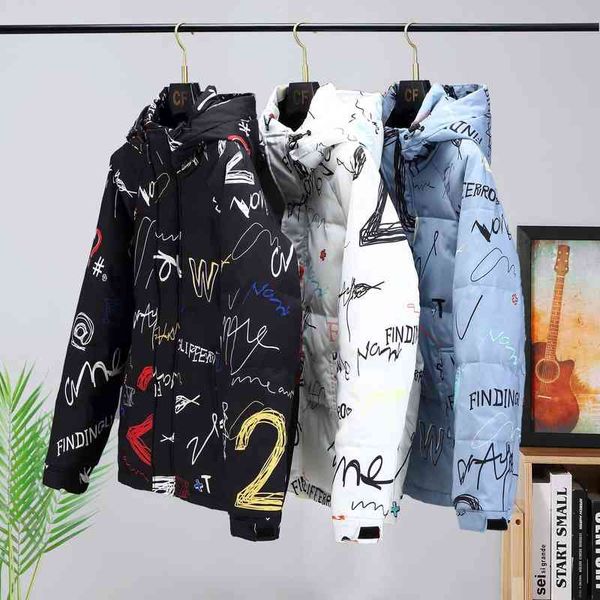 

men's down parkas 2022 winter new hooded jacket youth casual man warm man's puffer men autumn coat t220921, Black
